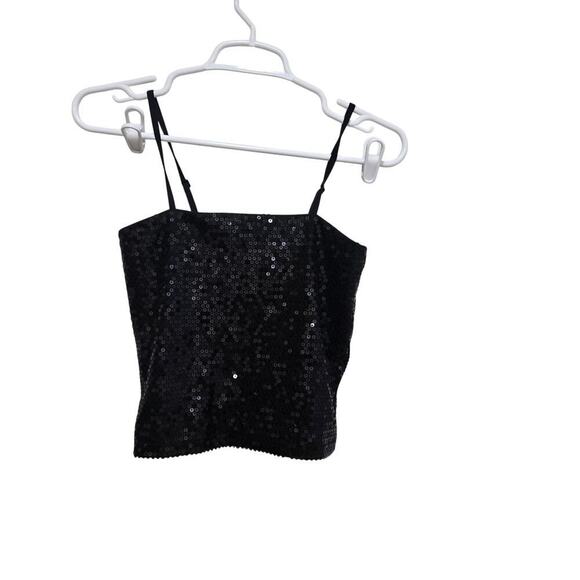 aerie Tops - Offline by Aerie Black Sequin Crop Top Size S Party Club Tank